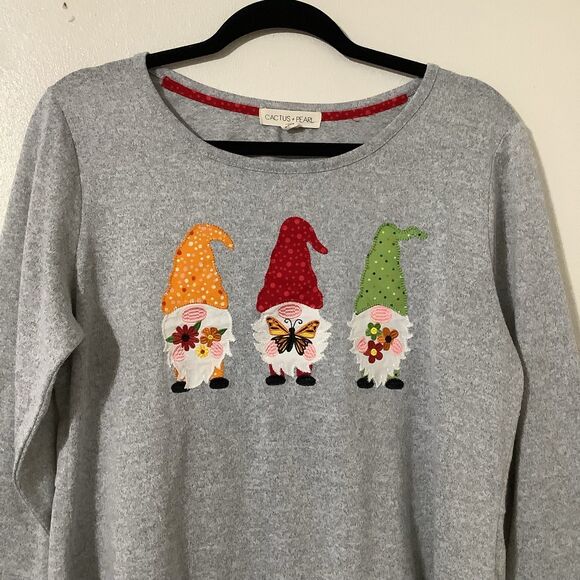 Autumn Fall Gnome Wearable Art Novelty Patchwork Oversized Lagenlook Top L - Picture 2 of 8